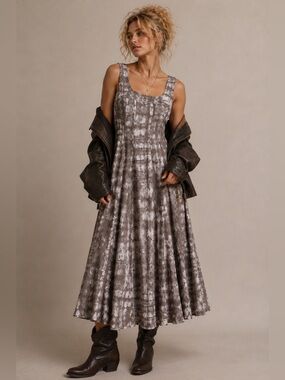 Simply Vera Vera Wang Abstract Batik Fit & Flare Midi Dress XS